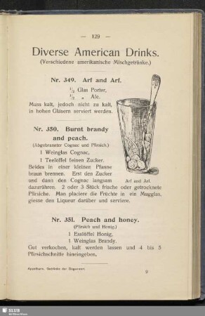 Diverse American Drinks (verschiedene amerikanische Mischgetränke)
