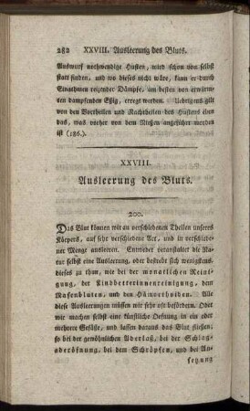 XXVIII. Ausleerung des Bluts.