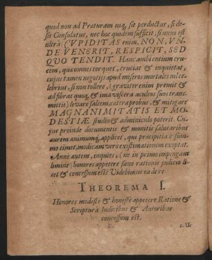 Theorema I. - V. Et Postremum.