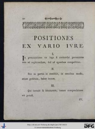 Positiones Ex Vario Jure.