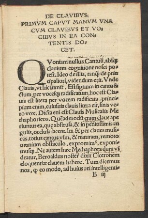 Primum Caput Manum Una Cum Clavibus Et Vocibus In Ea Contentis Docet.