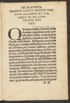 Primum Caput Manum Una Cum Clavibus Et Vocibus In Ea Contentis Docet.