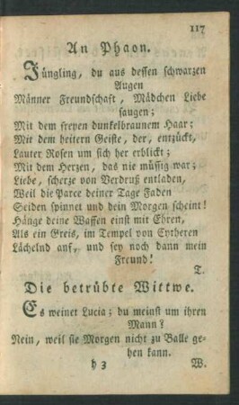Die betrübte Wittwe.