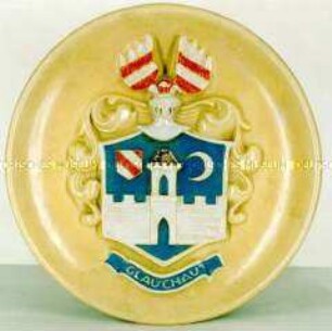 Teller mit Wappen von Glauchau