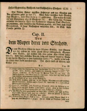 Cap. II. Von dem Wapen derer von Stechow