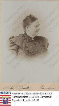 Rueding, Elise v. geb. v. Tiedemann (1836-1913) / Porträt, Brustbild in Medaillon