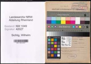 Entnazifizierung Wilhelm Sichtig , geb. 23.09.1914 (Schmied)