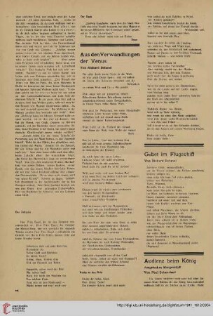 Aus den Verwandlungen der Venus