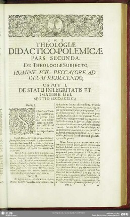 Caput I. De Statu Integritatis Et Imagine Dei