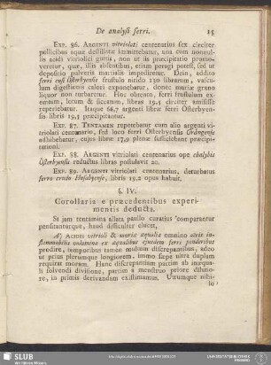 §. IV. Corollaria e praecedentibus experimentis deducta