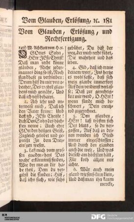 Vom Glauben, Erlösung, und Rechtfertigung.