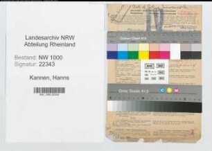Entnazifizierung Hanns Kannen, geb. 03.02.1909 (Regierungsinspektor)