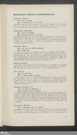 Bedeutende Görlitzer Persönlichkeiten