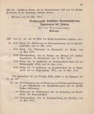 51. Ministerialbekanntmachung, betreffend die Einziehung von Diphtherie-Serum