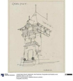 Hinterbrühl, Villa Friedmann, Perspektive des Risalits an der Südseite