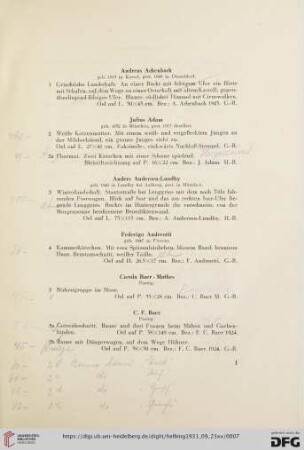 Ölgemälde und Handzeichnungen (Nr. 1-138)