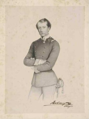 Freiherr Reinhard von Berlichingen, Major, in Uniform mit Orden, Brustbild in Halbprofil