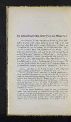 Die volkswirtschaftlichen Interessen an der Alkoholfrage