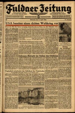Ausgabe vom Mittwoch, den 12. April 1944.