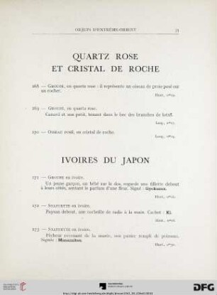 Ivoires du Japon (Nr. 171-250) avec planche V-VIII