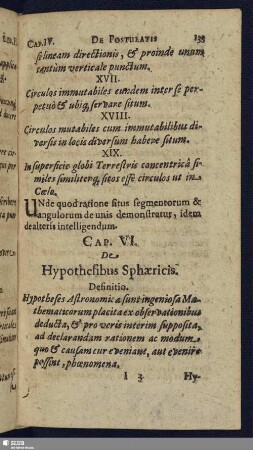 Cap. VI. De Hypothesibus Sphaericis