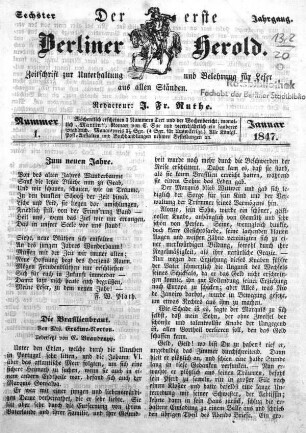 Nummer 1, Januar 1847