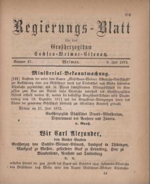 Nr. 27 : 9. Juli 1872