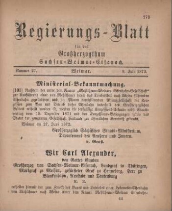Nr. 27 : 9. Juli 1872