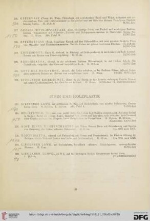 Stein und Holzplastik (Nr. 323-328)