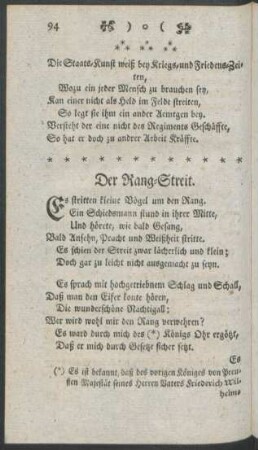 Der Rang-Streit