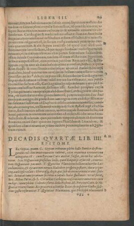 Decadis Quartae Lib. IIII. Epitome.