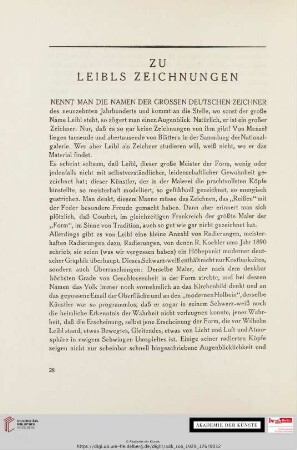 Zu Leibls Zeichnungen
