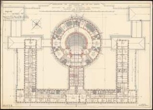 Hochschule für Tanzkunst Schinkelwettbewerb 1929: Hauptgebäude: Grundriss 2. OG 1:200