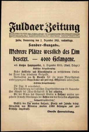 Ausgabe vom Donnerstag, den 02. Dezember 1915.