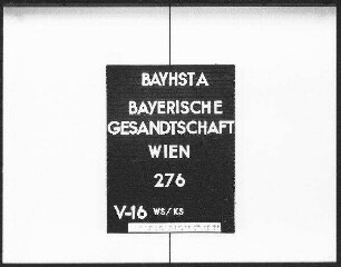 Korrespondenz Ritters mit Seinsheim (u.a. auch Ernennung Ritters zum interimistischen Vertreter Bayerns)