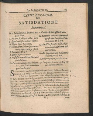 Caput Octavum. De Satisdatione.