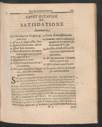 Caput Octavum. De Satisdatione.