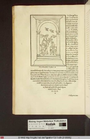 [Nymphe und Cupido in Architekturrahmen] FLORIDO VERI .S.