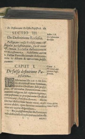 Caput I. De falsa definitione Papistarum.