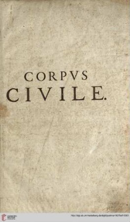 Band 1: Corpus Ivris Civilis Ivstinianei: Tomus Hic Primus Digestum Vetus continet
