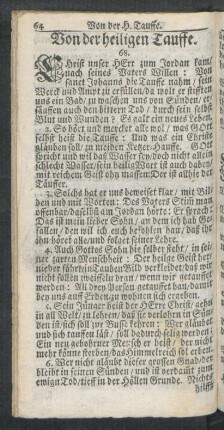 Von der heiligen Tauffe.