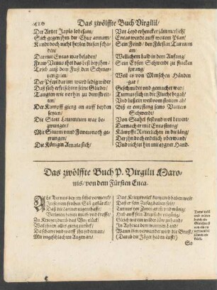 Das zwölffte Buch P. Vergilii Maronis/ von dem Fürsten Enea.