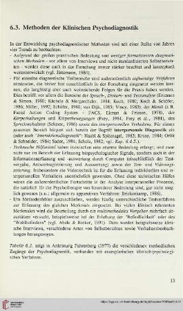 6.3. Methoden der Klinischen Psychodiagnostik