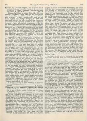 105-106 [Rezension] Steubing, Hans, Naturrecht und natürliche Theologie im Protestantismus