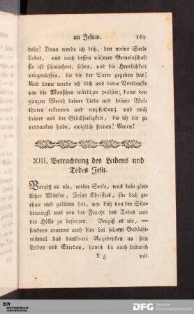 XIII. Betrachtung des Leidens und Todes Jesu.