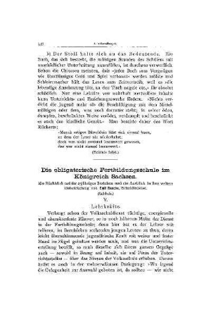 Die obligatorische Fortbildungsschule im Königreich Sachsen : (Schluß)