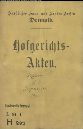 Hofham, Heinrich aus Bremen gegen Nolte Tripmacher zu Lemgo - Schuldforderung
