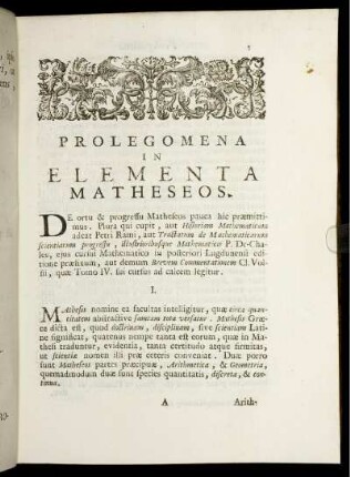 Prolegomena In Elementa Matheseos.