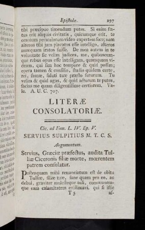 297-306, Literae Consolatoriae