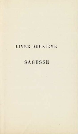 Livre deuxième. Sagesse